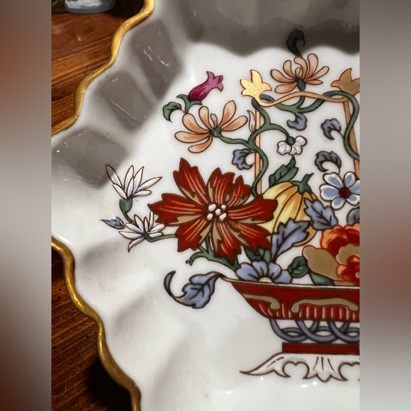 Vintage Vista Alegre Portugal Mottahedeh Trinket Dish Floral Bouquet Art Nouveau - Picture 12 of 12